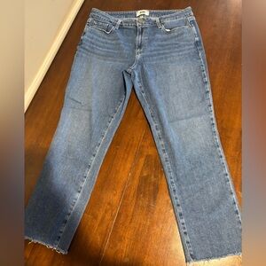 Paige ‘Brigette’ Frayed Straight Leg Blue Jeans
